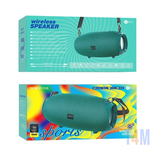 SPEAKER WIRELESS BOROFONE BR12 AUX/USB/MEMORY CARD GREEN